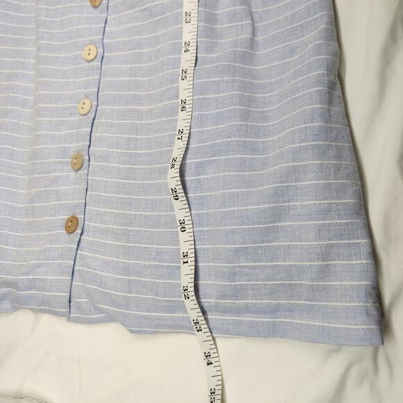 L'Academie Revolve Hawes Blue Cotton Chambray Button Front Mini Dress Medium - Picture 14 of 16